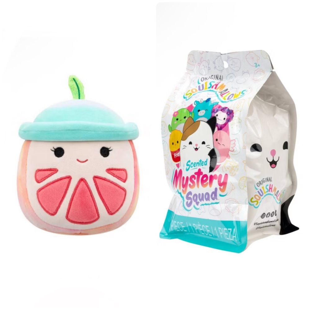 NWT 5” UNOPENED Kaldette the Grapefruit with Bucket Hat SCENTED Squishmallow